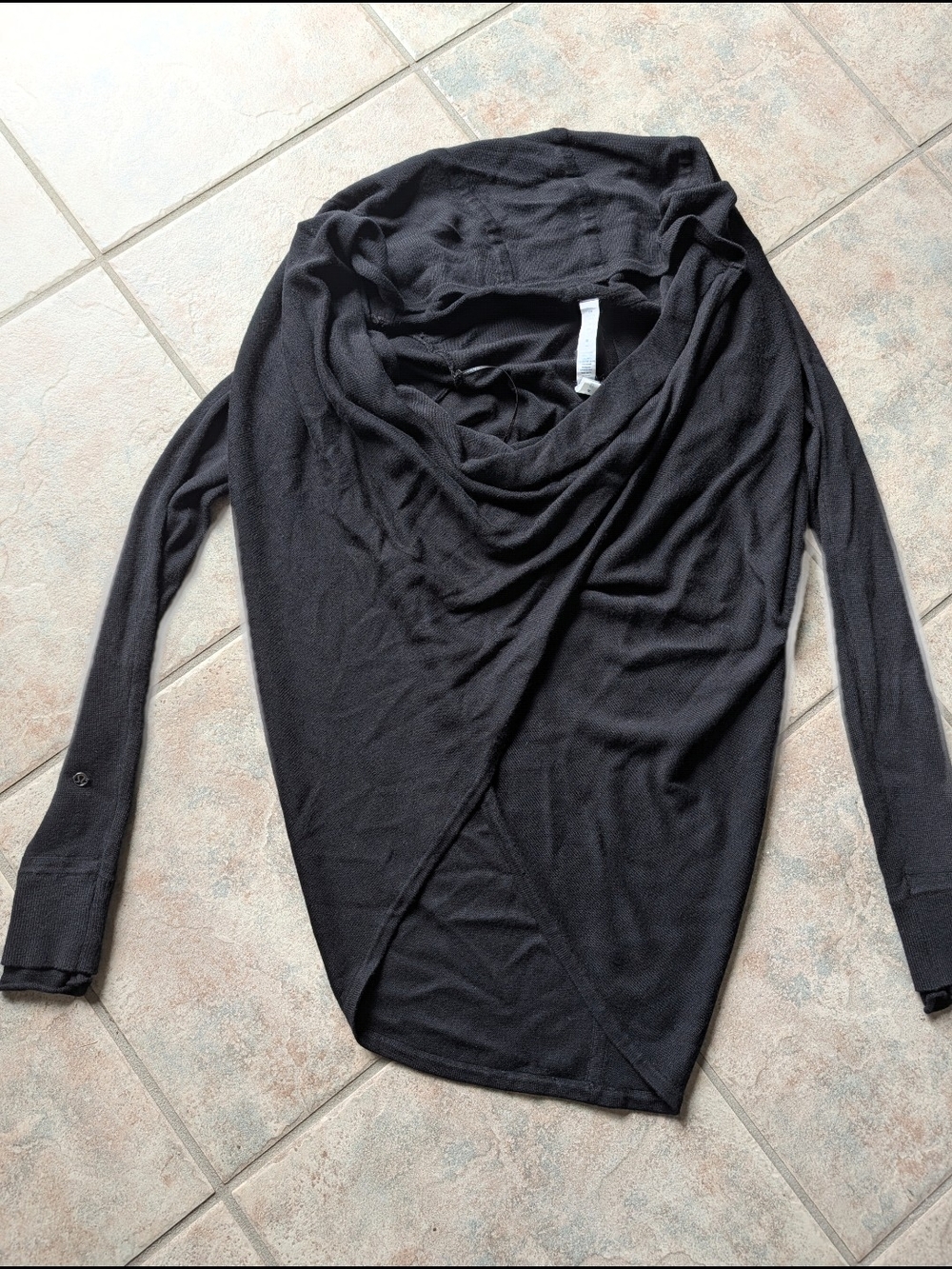 Lulu Lemon Black Draped Cowl Neck Women’s Top